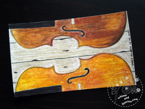 Violin Drawing In Prismacolour Pencils | Whims And Fancies