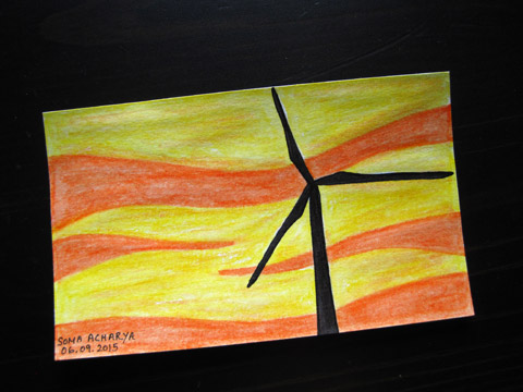 ICAD 2015 - Windmill sentinel against the sunset sky| Whims And Fancies