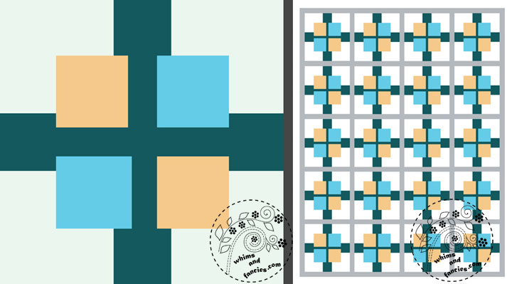 Squares Plus Quilt Pattern | Whims And Fancies