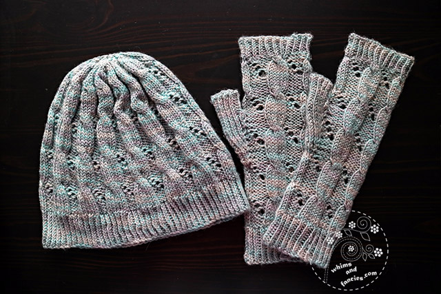 Hermione hat and mittens with Yorkshire Skies Yarn | Whims And Fancies