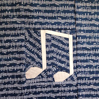 Music Notes Quilt Pattern. Block made by featheredneststudio | Whims And Fancies