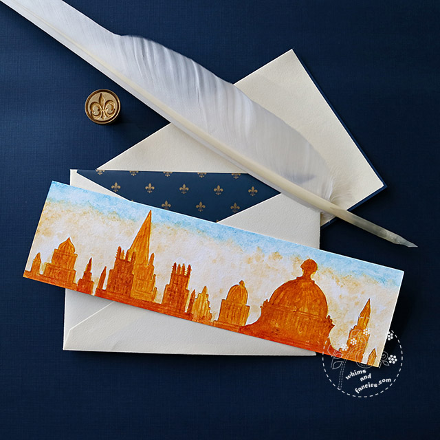 Oxford Skyline Watercolour Painting Bookmark | Whims And Fancies