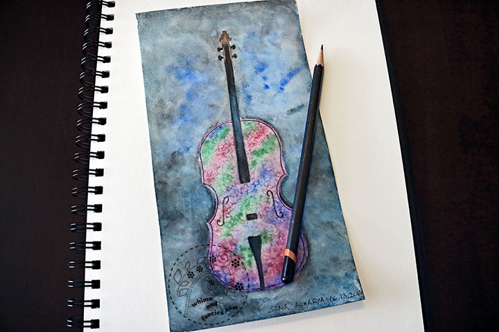 Cello watercolour with Schemincke Horadam paint | Whims And Fancies
