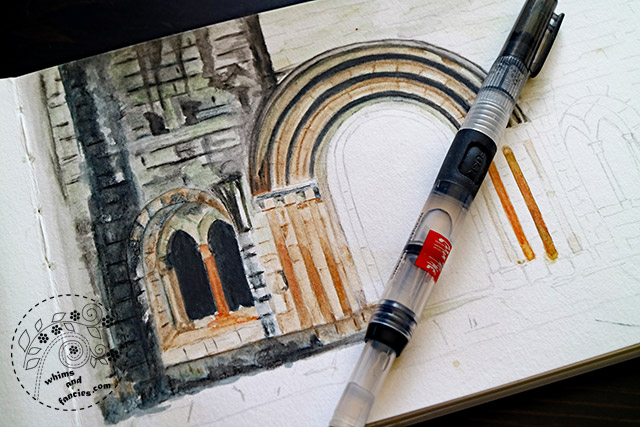Dryburgh Abbey With Derwent Watercolour Pencils | Whims And Fancies