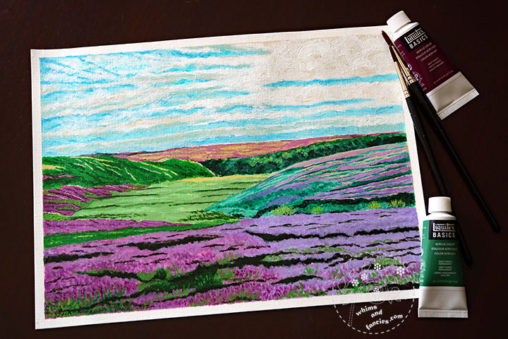 Heather In Yorkshire Moors Painting In Acrylic | Whims And Fancies