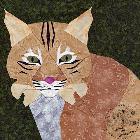 Bobcat quilt pattern, Big cat quilt pattern | Whims And Fancies