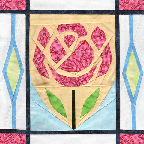English Rose paper piecing quilt pattern