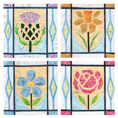 Thistle, Daffodil, Flax, Rose - Flowers Quilt Patterns