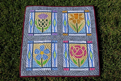 Thistle, Daffodil, Flax, Rose - Flowers Quilt Pattern