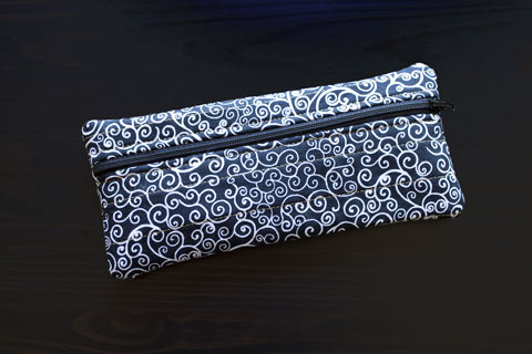 Swirly Black And White Pencil Case | Whims And Fancies