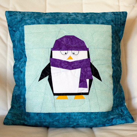 Quilted Penguin Pillow