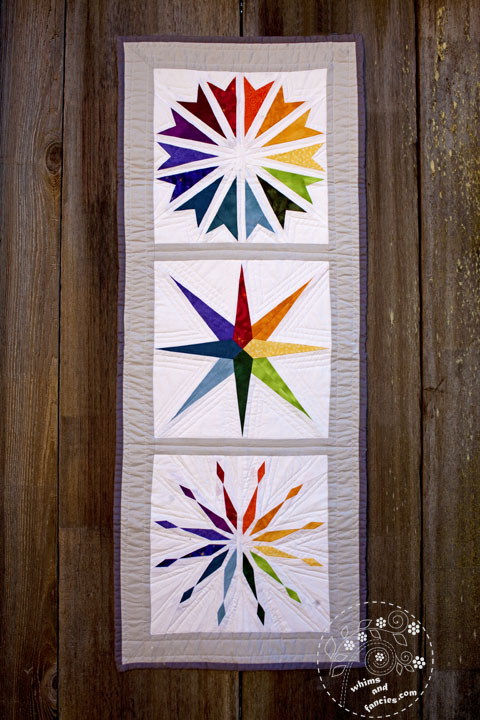 Rainbow / Color Wheel Paper Piecing Star Wall Hanging