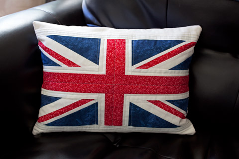 Union Jack Quilted Pillow