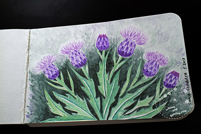 Scottish Thistle Watercolour | Whims And Fancies