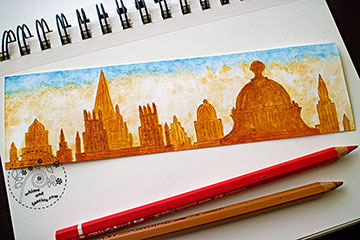 Oxford Skyline Watercolour Painting
