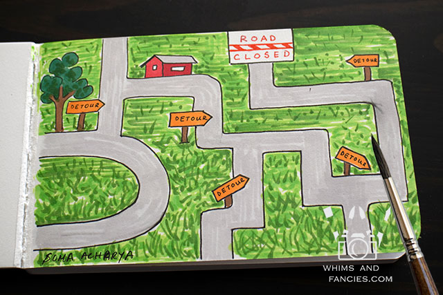 Sketchbook page - GPS Error | Whims And Fancies