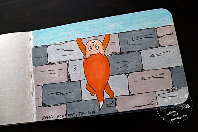 Sketchbook 2017 - Cat On The Wall Prismacolor Marker | Whims And Fancies