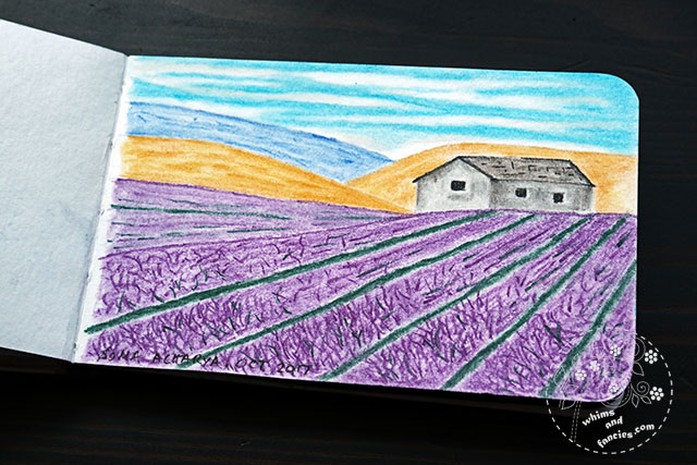 Sketchbook 2017 - Lavender Field Painting Derwent Pastel Pencils | Whims And Fancies